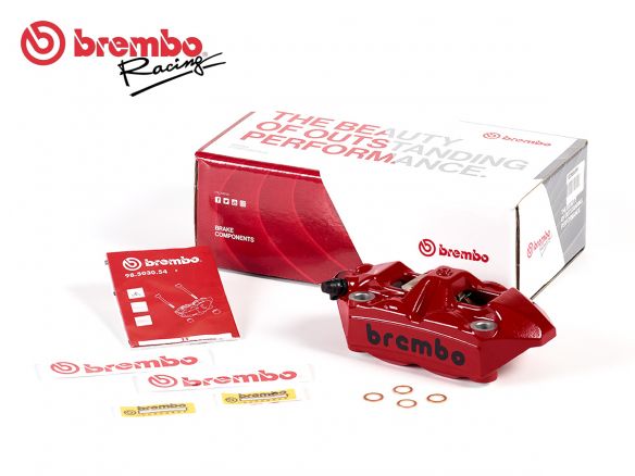 BREMBO RACING RED M4 MONOBLOCK 100MM BLACK LOGO