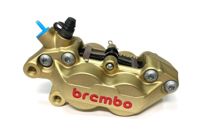 BREMBO RACING FRONT LEFT BRAKE CALIPER GOLD SERIES 40MM P4-40R RED LOGO
