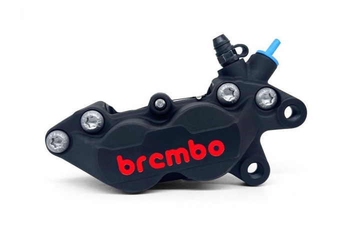 BREMBO RACING FRONT RIGHT BRAKE CALIPER BLACK TITANIUM WITH RED LOGO P4-40C