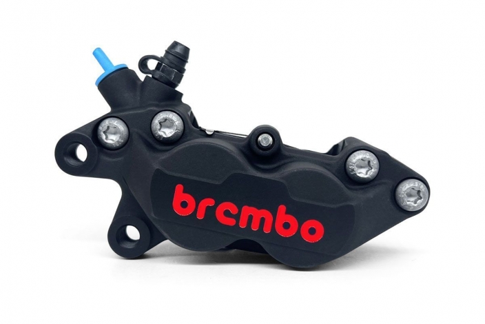 BREMBO RACING FRONT LEFT BRAKE CALIPER BLACK TITANIUM WITH RED LOGO P4-40C