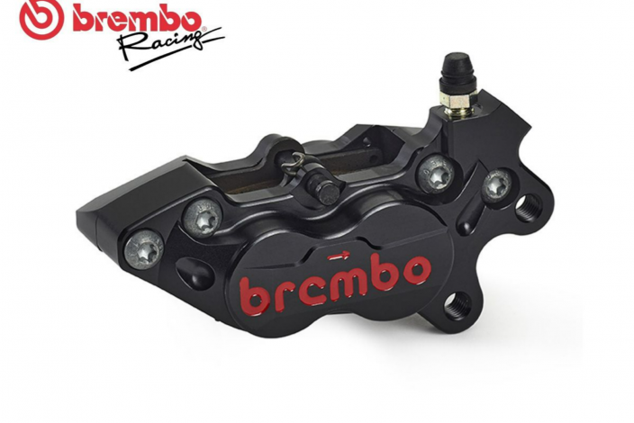 BREMBO RACING BLACK WITH RED LOGO FRONT AXIAL RIGHT BRAKE CALIPER CNC P4-40RR
