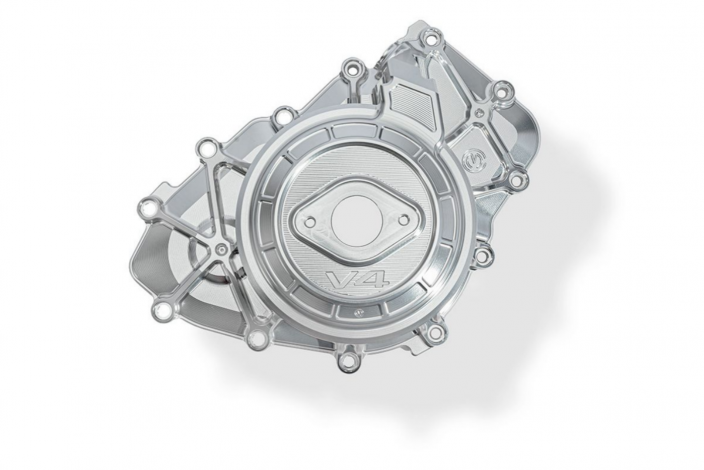 Aluminum alternator crankcase with titanium screws - Panigale V4