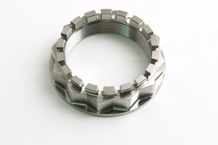 Billet titanium rear sprocket nut